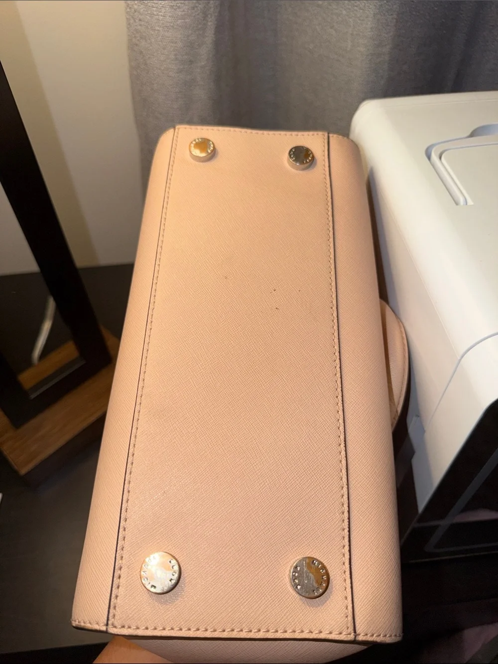 Michael Kors Pale Pink Saffiano Satchel with Strap
